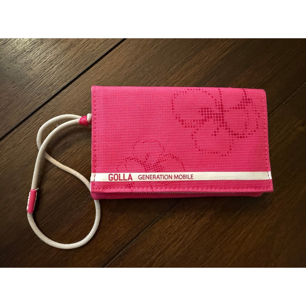 Golla Generation Mobile Pink Floral Tri-Fold Wallet with Wristlet Strap